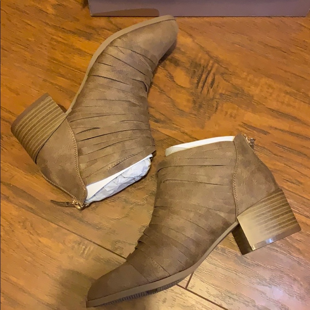 Tan ankle booties